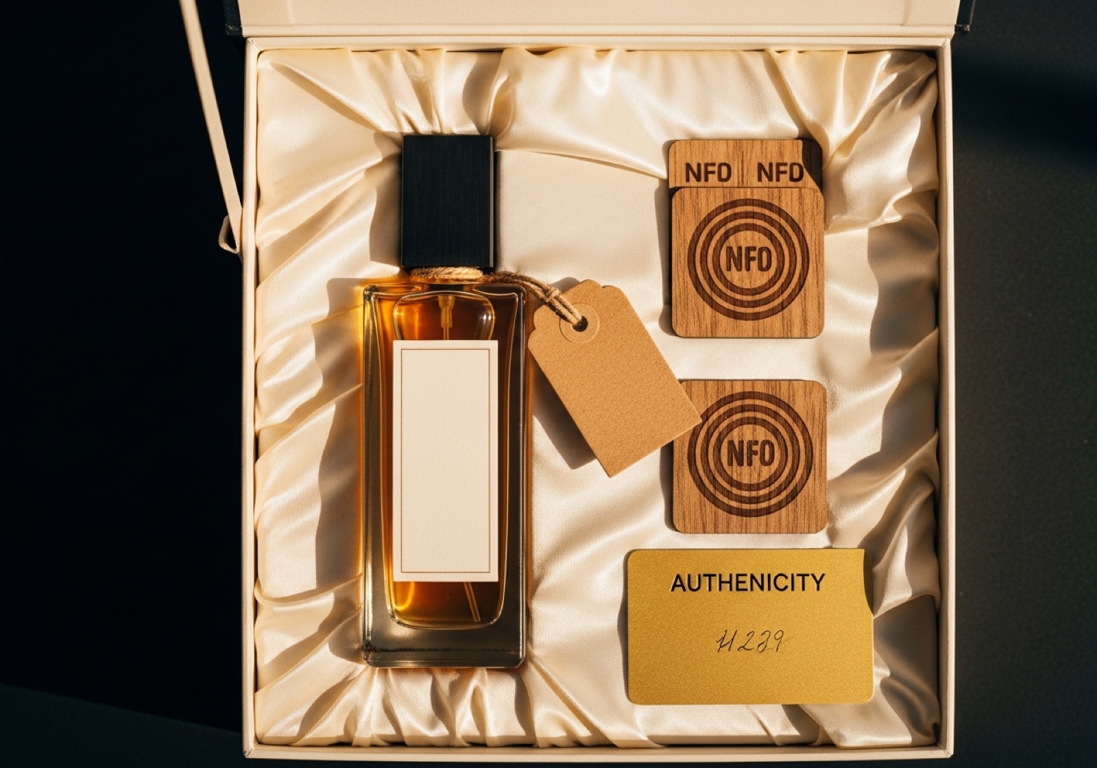 A personalized ScentCret box: perfume, hand-signed thank-you note, instant photo and numbered authenticity card